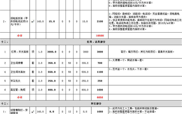 90平米裝修報價單