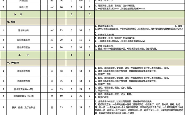 裝修報(bào)價(jià)單